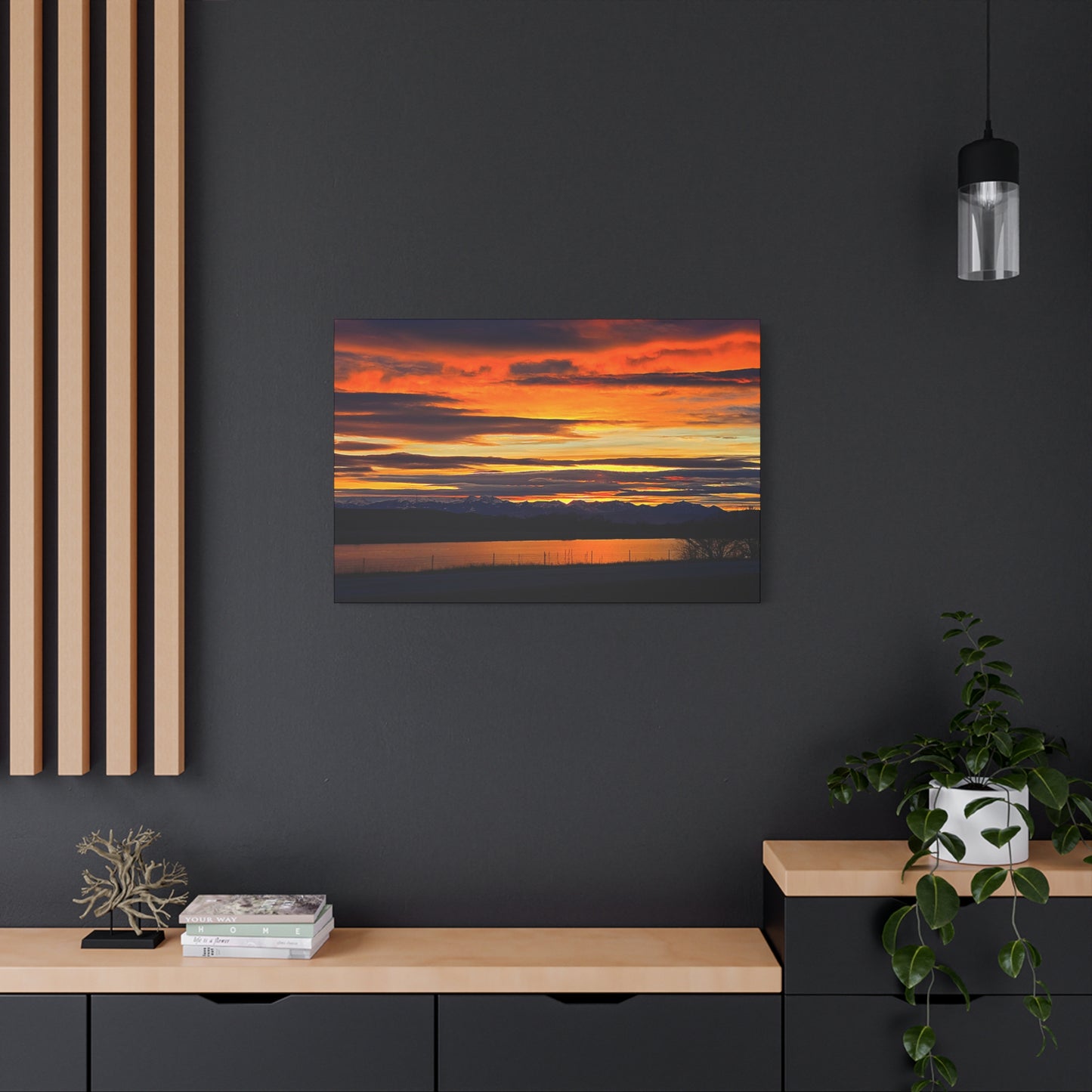 Sunset Over Lake Canvas Print
