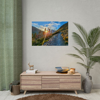 Sunset hike above Two Medicine Lake in Glacier National Park, MT - Nature-Inspired Rolled Posters for Home Decor, Scenic Wall Art, Perfect Gift for Adventurers, Hiking Lovers, or Nature Enthusiasts