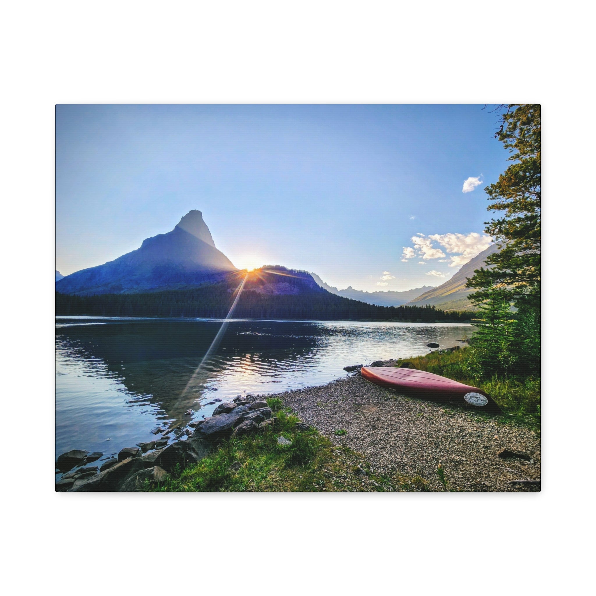 Sunset at Many Glacier, Glacier National Park, MT - Canvas Print
