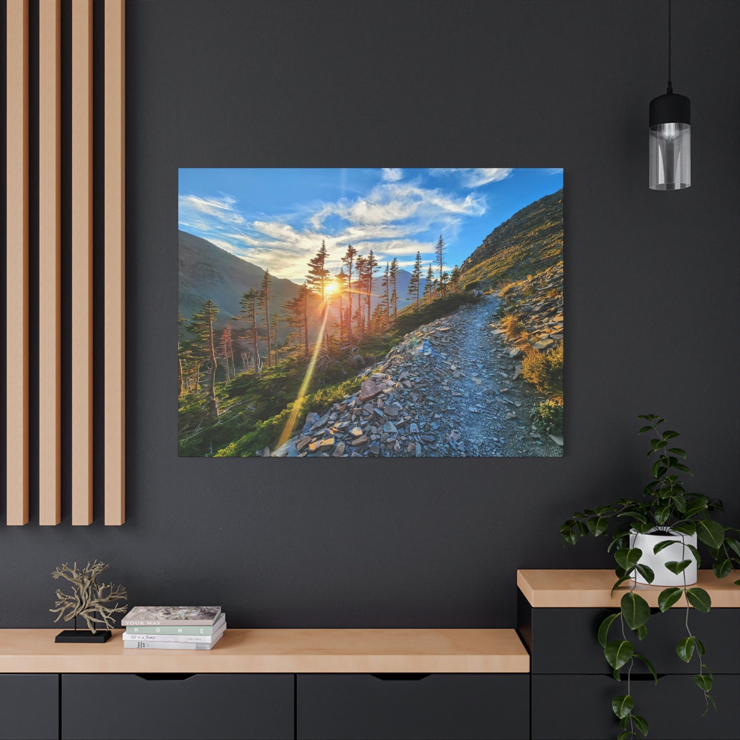 Sunset Hike above Two Medicine Lake in Glacier National Park, MT - Canvas Print