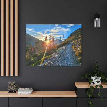 Sunset Hike above Two Medicine Lake in Glacier National Park, MT - Canvas Print