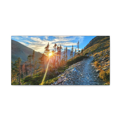 Sunset Hike above Two Medicine Lake in Glacier National Park, MT - Canvas Print