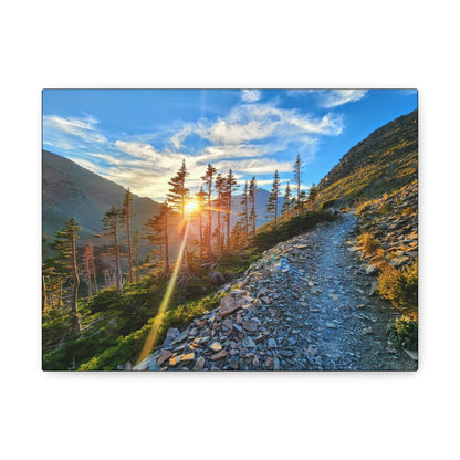 Sunset Hike above Two Medicine Lake in Glacier National Park, MT - Canvas Print