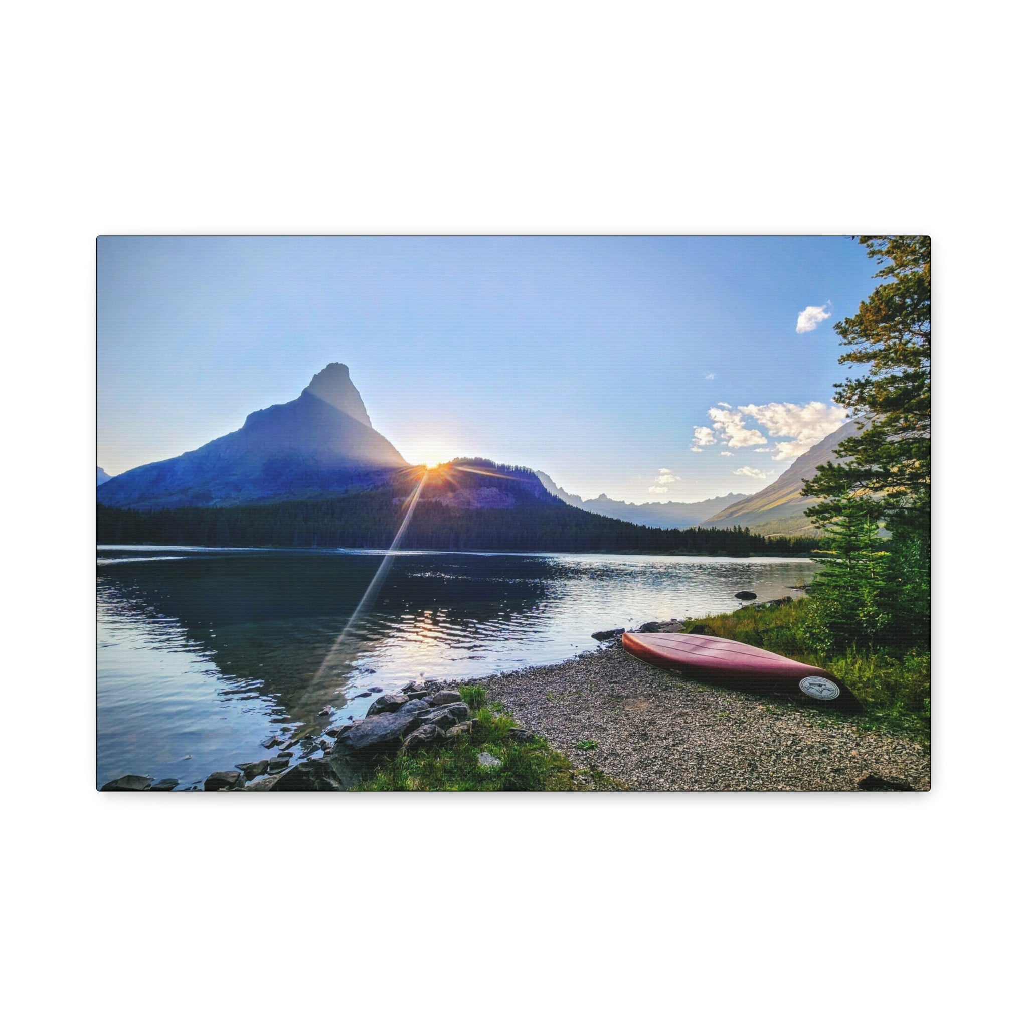 Sunset at Many Glacier, Glacier National Park, MT - Canvas Print