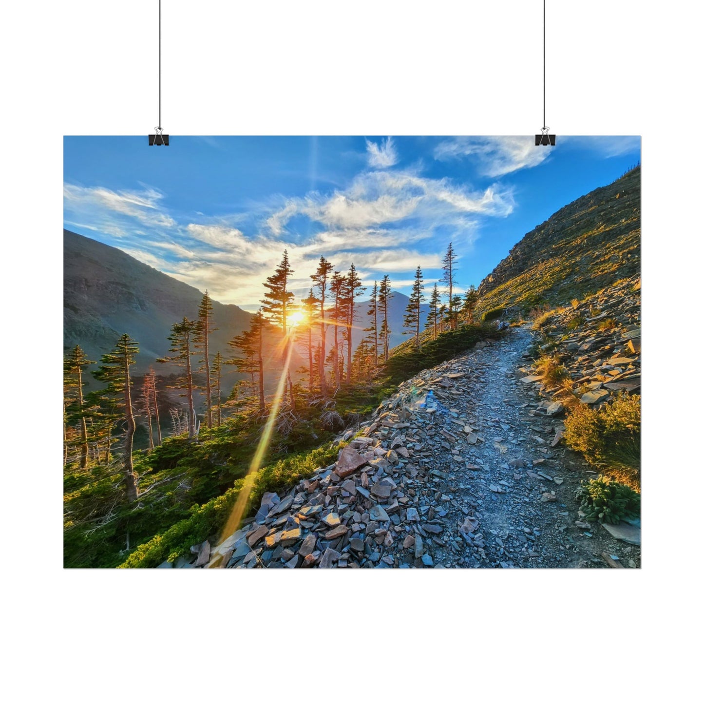 Sunset hike above Two Medicine Lake in Glacier National Park, MT - Nature-Inspired Rolled Posters for Home Decor, Scenic Wall Art, Perfect Gift for Adventurers, Hiking Lovers, or Nature Enthusiasts