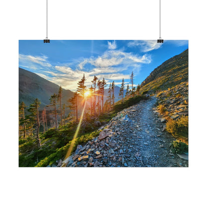 Sunset hike above Two Medicine Lake in Glacier National Park, MT - Nature-Inspired Rolled Posters for Home Decor, Scenic Wall Art, Perfect Gift for Adventurers, Hiking Lovers, or Nature Enthusiasts