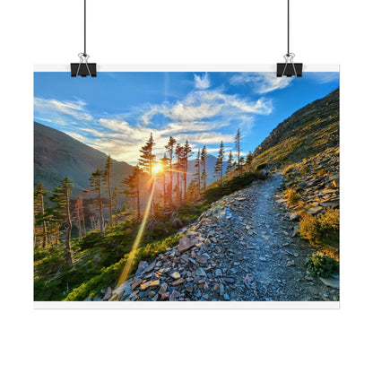 Sunset hike above Two Medicine Lake in Glacier National Park, MT - Nature-Inspired Rolled Posters for Home Decor, Scenic Wall Art, Perfect Gift for Adventurers, Hiking Lovers, or Nature Enthusiasts