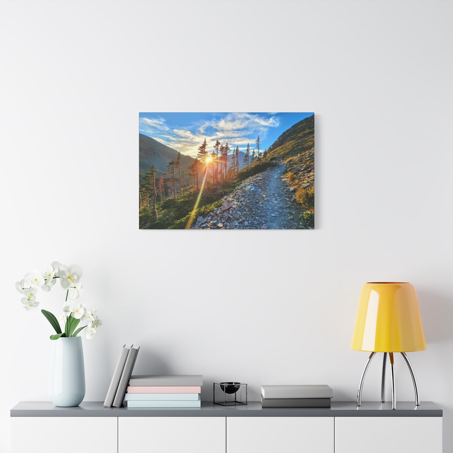 Sunset Hike above Two Medicine Lake in Glacier National Park, MT - Canvas Print