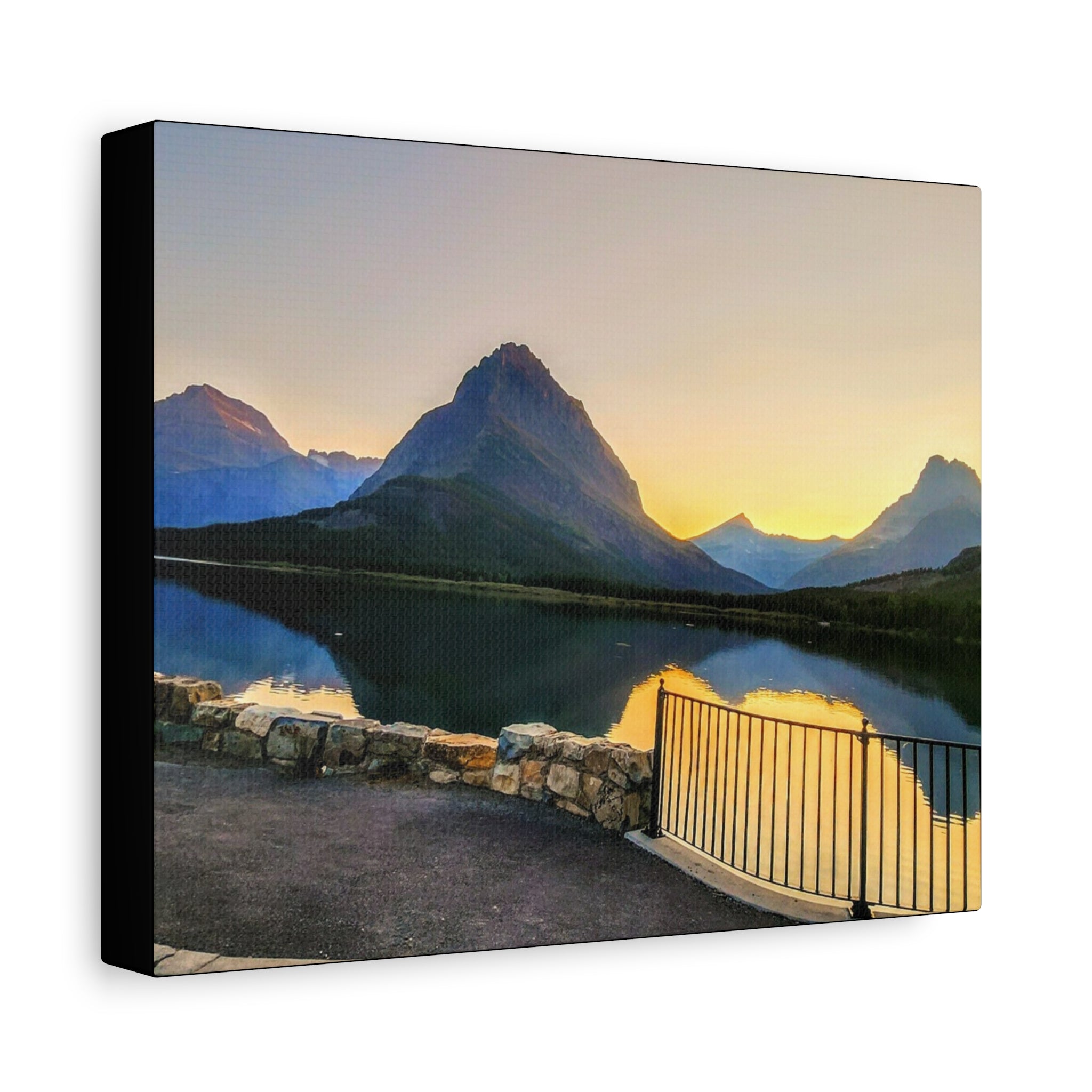 Many Glacier Sunset Scenic Wall Art, Canvas Print, Moody Mountain Landscape, Nature Decor, Home Gallery