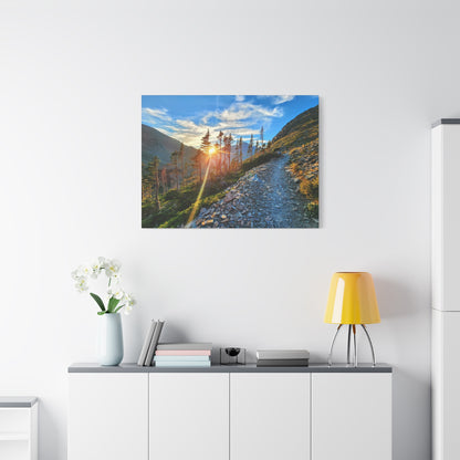Sunset Hike above Two Medicine Lake in Glacier National Park, MT - Canvas Print
