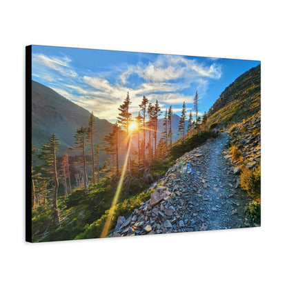 Sunset Hike above Two Medicine Lake in Glacier National Park, MT - Canvas Print