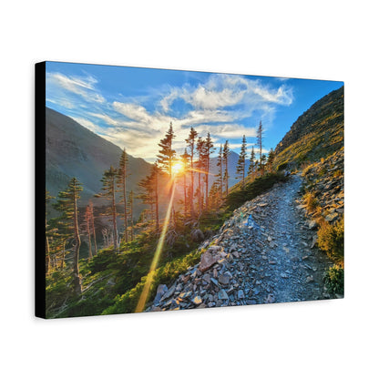 Sunset Hike above Two Medicine Lake in Glacier National Park, MT - Canvas Print