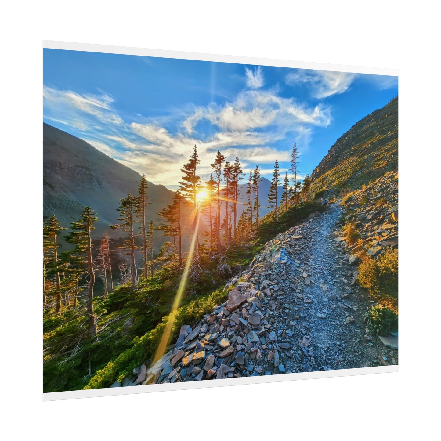 Sunset hike above Two Medicine Lake in Glacier National Park, MT - Nature-Inspired Rolled Posters for Home Decor, Scenic Wall Art, Perfect Gift for Adventurers, Hiking Lovers, or Nature Enthusiasts