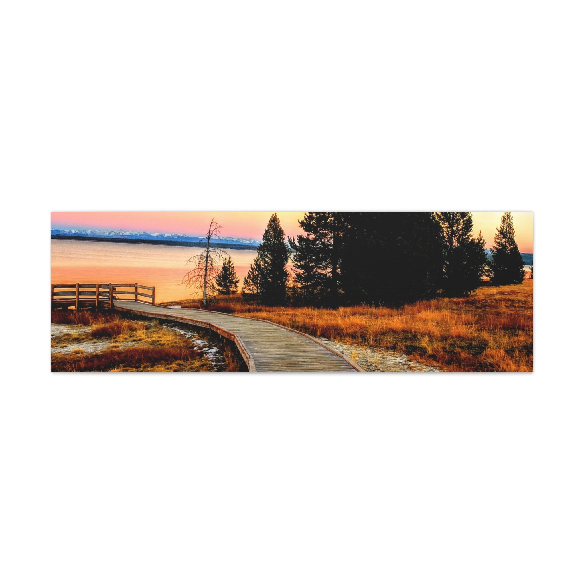 Serene Landscape Sunset in Yellowstone National Park - Canvas Print