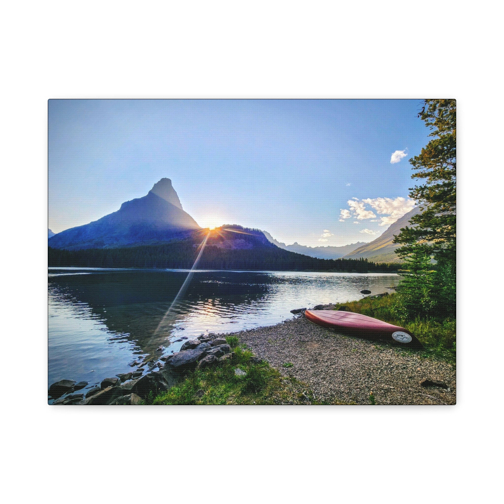 Sunset at Many Glacier, Glacier National Park, MT - Canvas Print