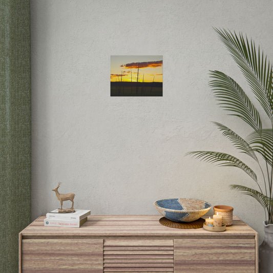 Baren Sunset Trees Landscape Rolled Posters, Nature Wall Art, Home Decor, Gift for Nature Lovers, Office Decor