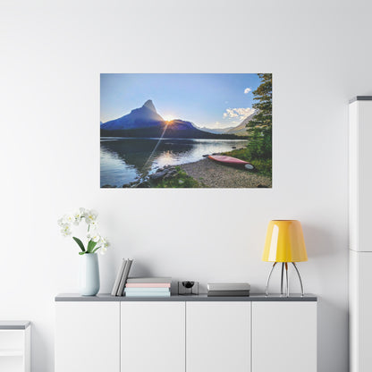 Sunset at Many Glacier in Glacier National Park, MT - Nature Landscape Canvas Wall Art, Scenic Home Decor, Ideal Gift for Nature Lovers, Landscape Painting, Gallery Wrap Art