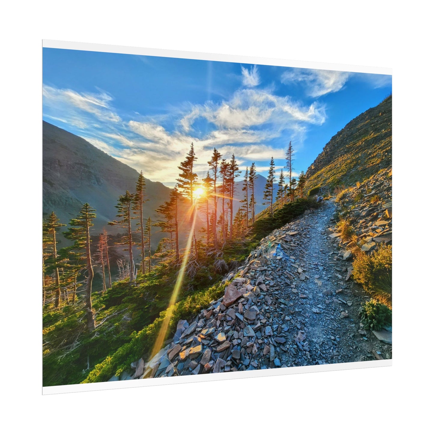 Sunset hike above Two Medicine Lake in Glacier National Park, MT - Nature-Inspired Rolled Posters for Home Decor, Scenic Wall Art, Perfect Gift for Adventurers, Hiking Lovers, or Nature Enthusiasts