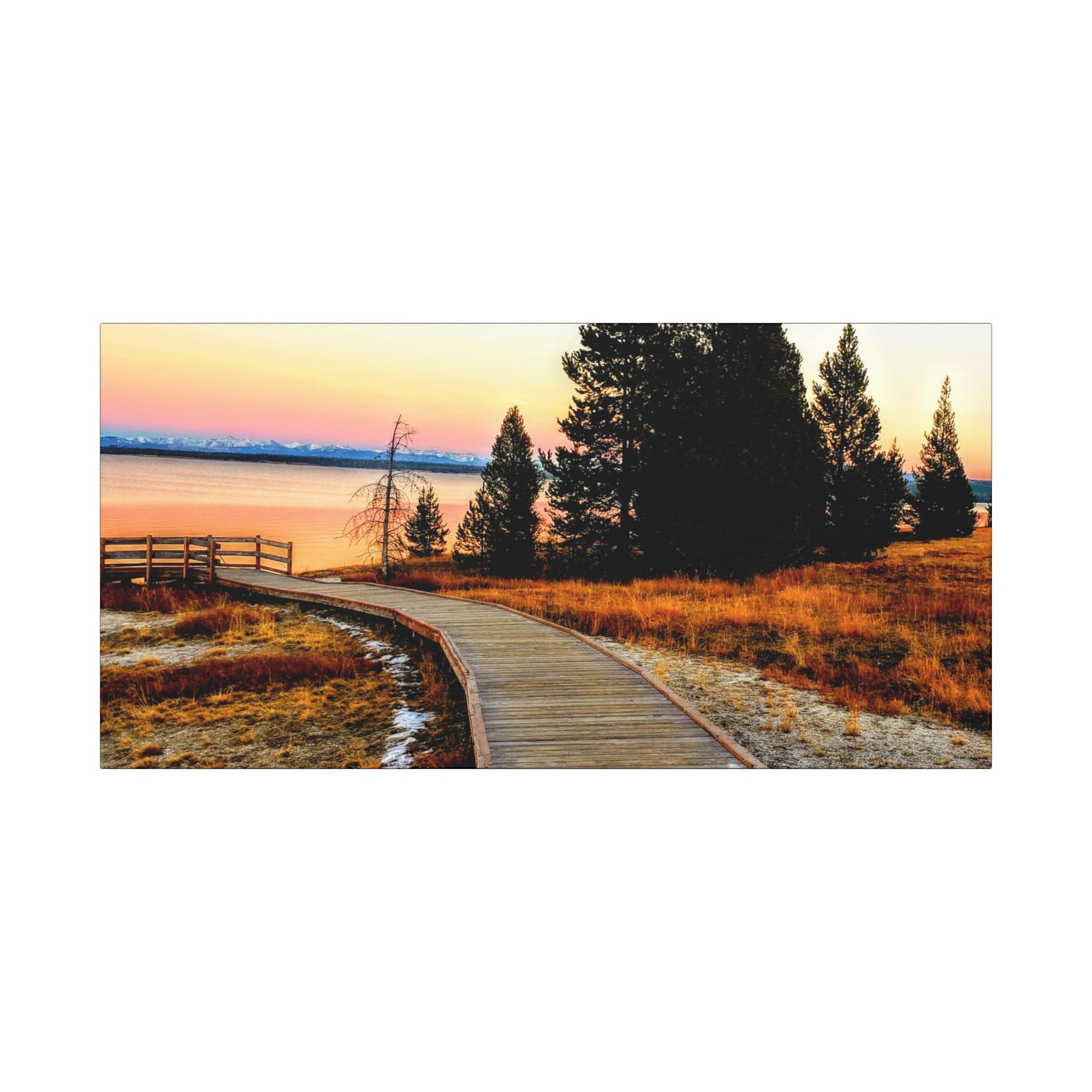 Serene Landscape Sunset in Yellowstone National Park - Canvas Print
