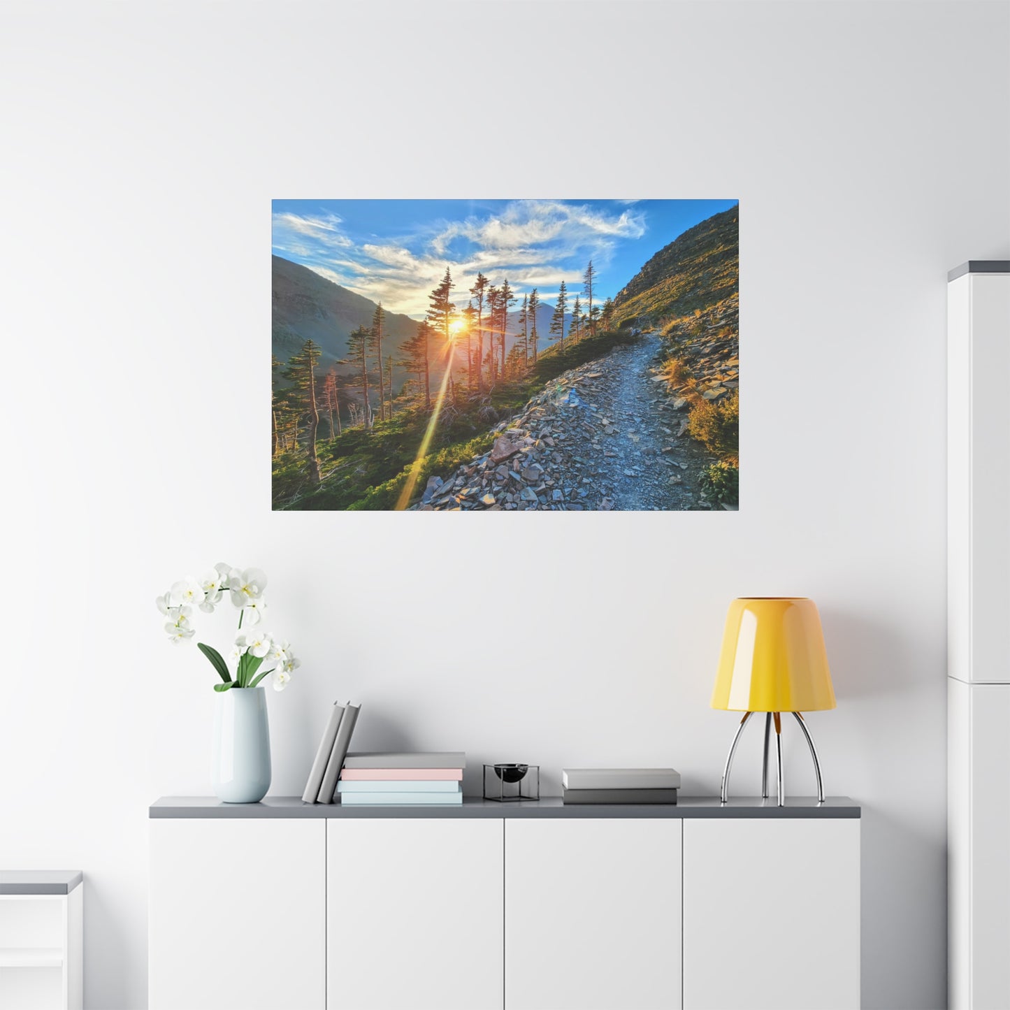 Sunset Hike above Two Medicine Lake in Glacier National Park, MT - Canvas Print