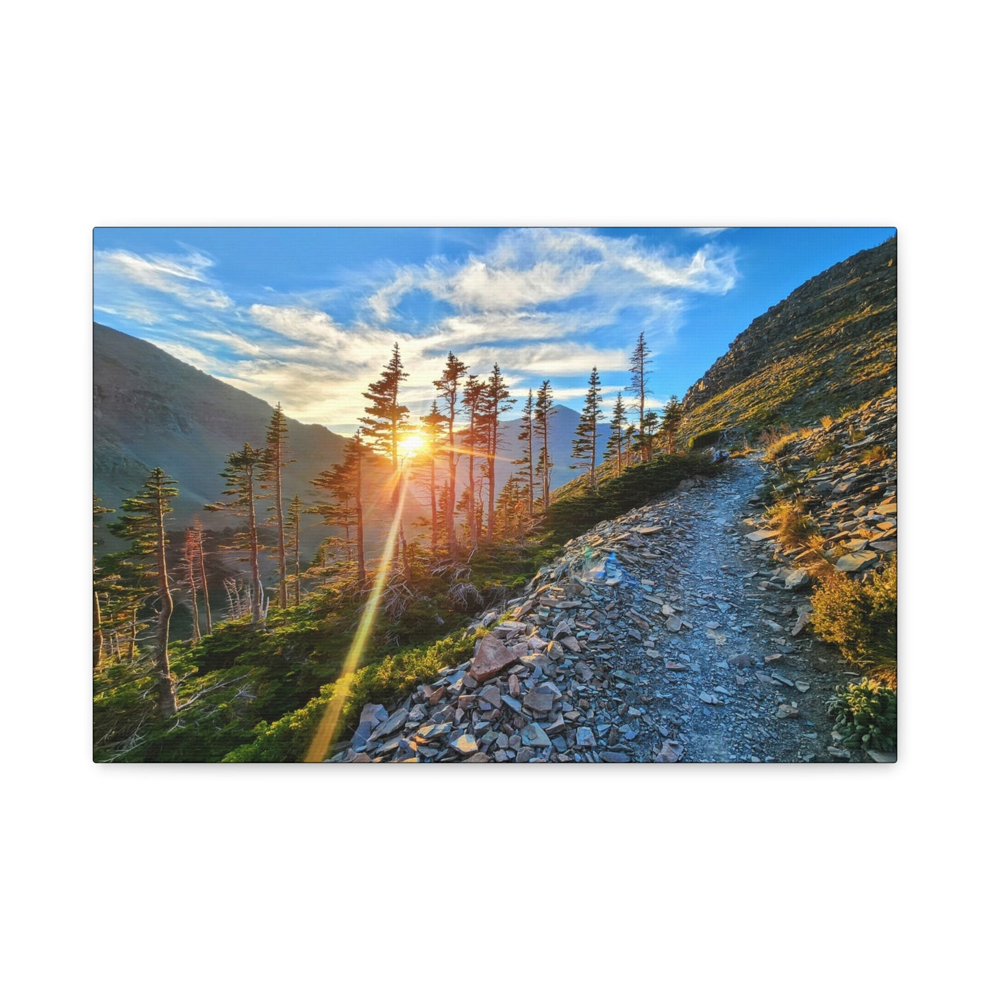 Sunset Hike above Two Medicine Lake in Glacier National Park, MT - Canvas Print