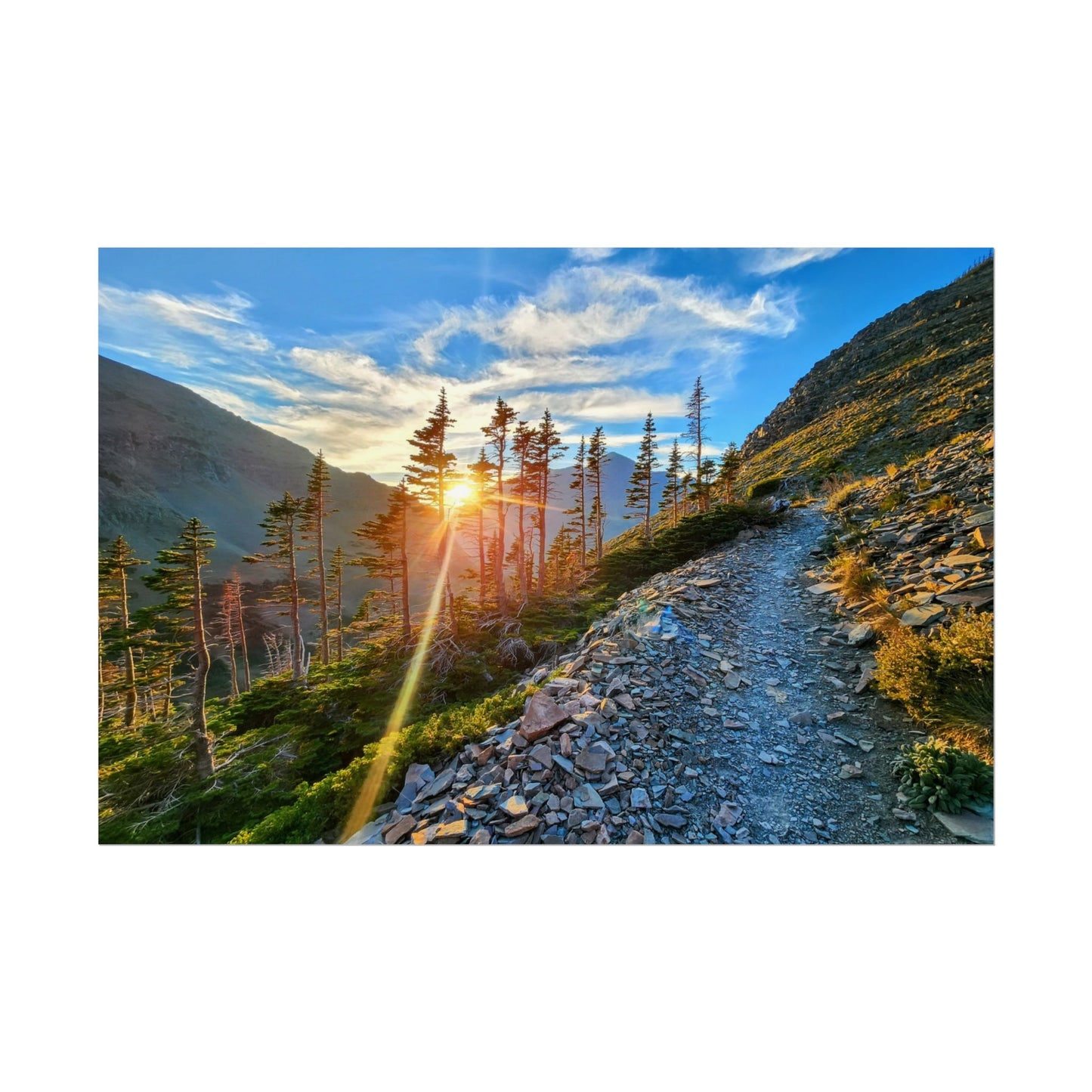 Sunset hike above Two Medicine Lake in Glacier National Park, MT - Nature-Inspired Rolled Posters for Home Decor, Scenic Wall Art, Perfect Gift for Adventurers, Hiking Lovers, or Nature Enthusiasts