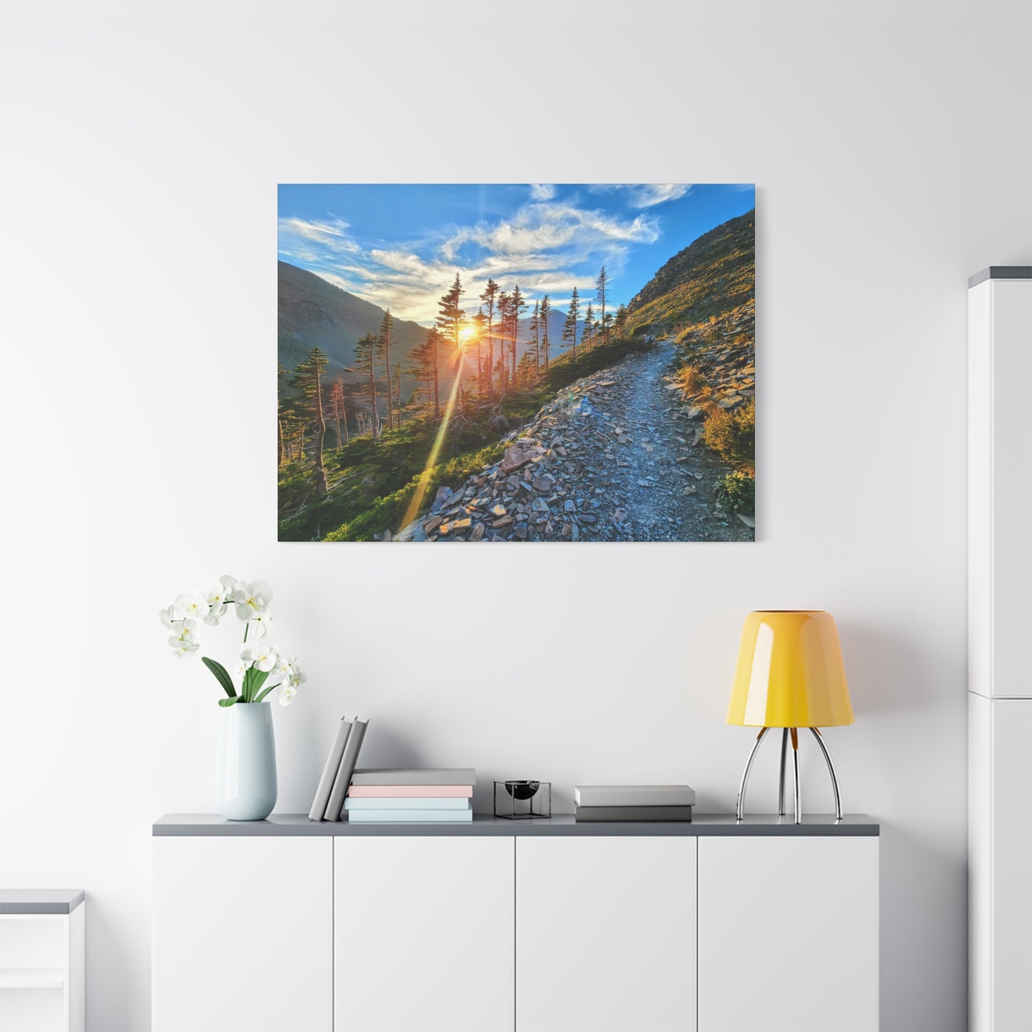 Sunset Hike above Two Medicine Lake in Glacier National Park, MT - Canvas Print