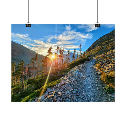 Sunset hike above Two Medicine Lake in Glacier National Park, MT - Nature-Inspired Rolled Posters for Home Decor, Scenic Wall Art, Perfect Gift for Adventurers, Hiking Lovers, or Nature Enthusiasts