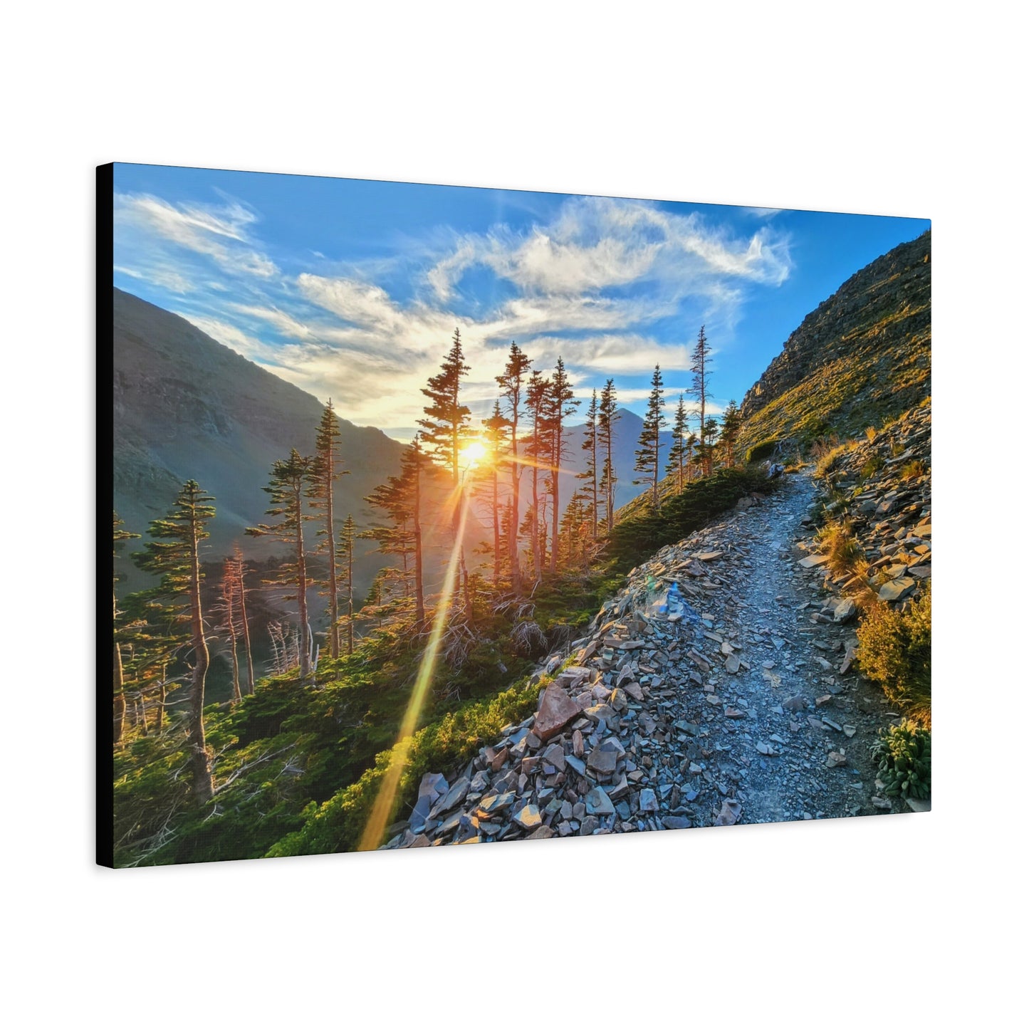 Sunset Hike above Two Medicine Lake in Glacier National Park, MT - Canvas Print