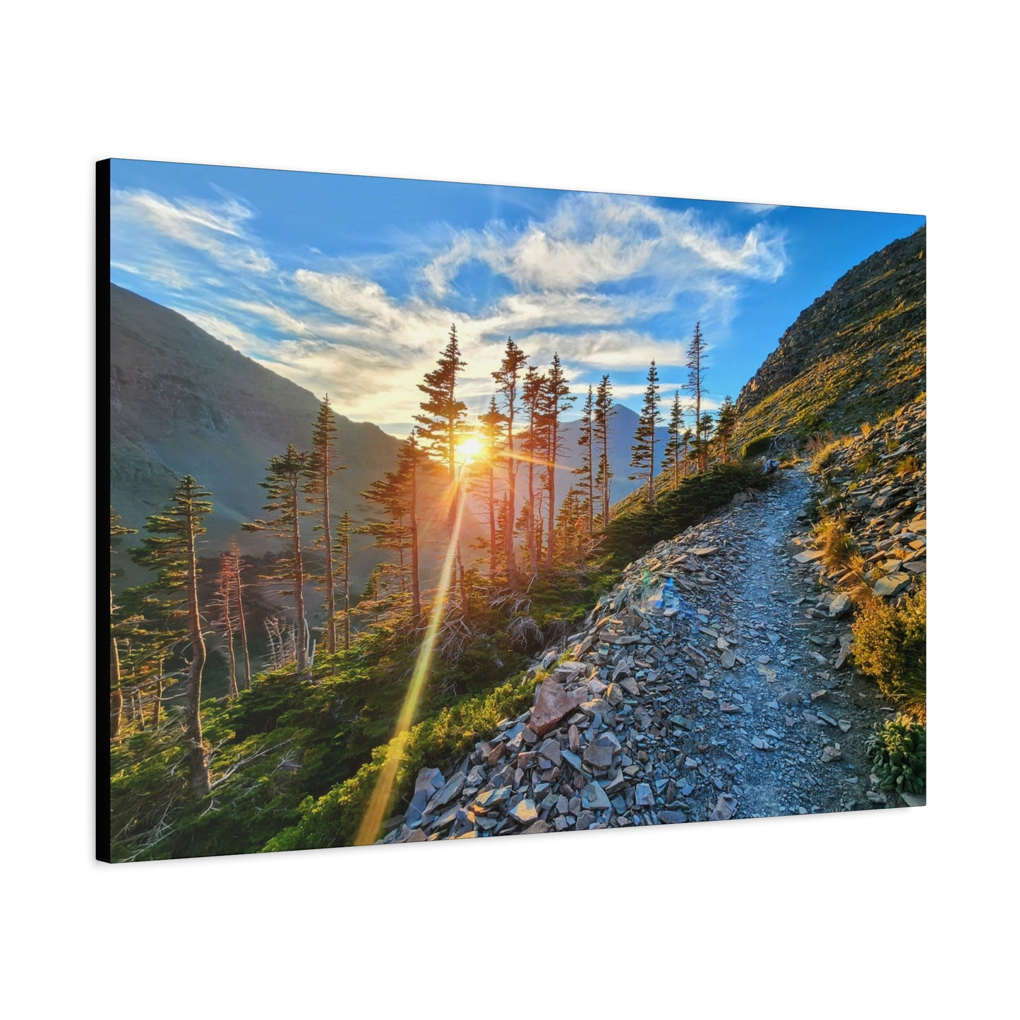 Sunset Hike above Two Medicine Lake in Glacier National Park, MT - Canvas Print