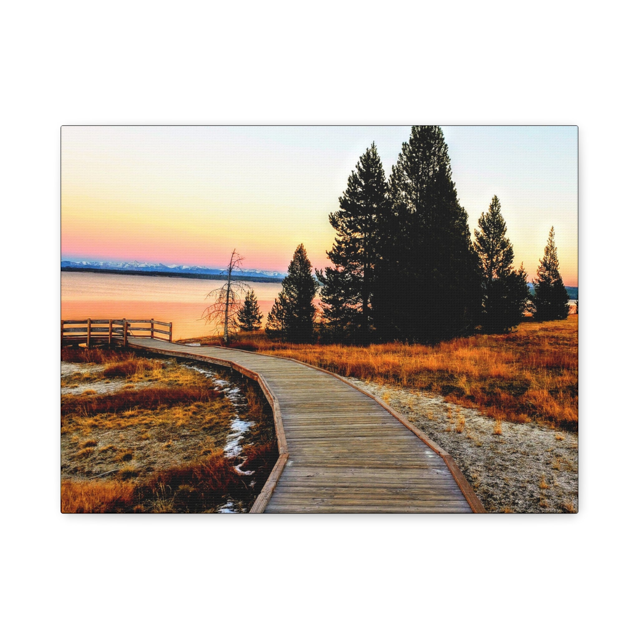 Serene Landscape Sunset in Yellowstone National Park - Canvas Print