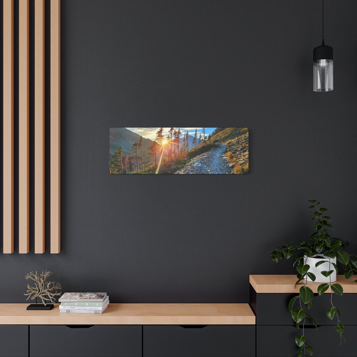 Sunset Hike above Two Medicine Lake in Glacier National Park, MT - Canvas Print