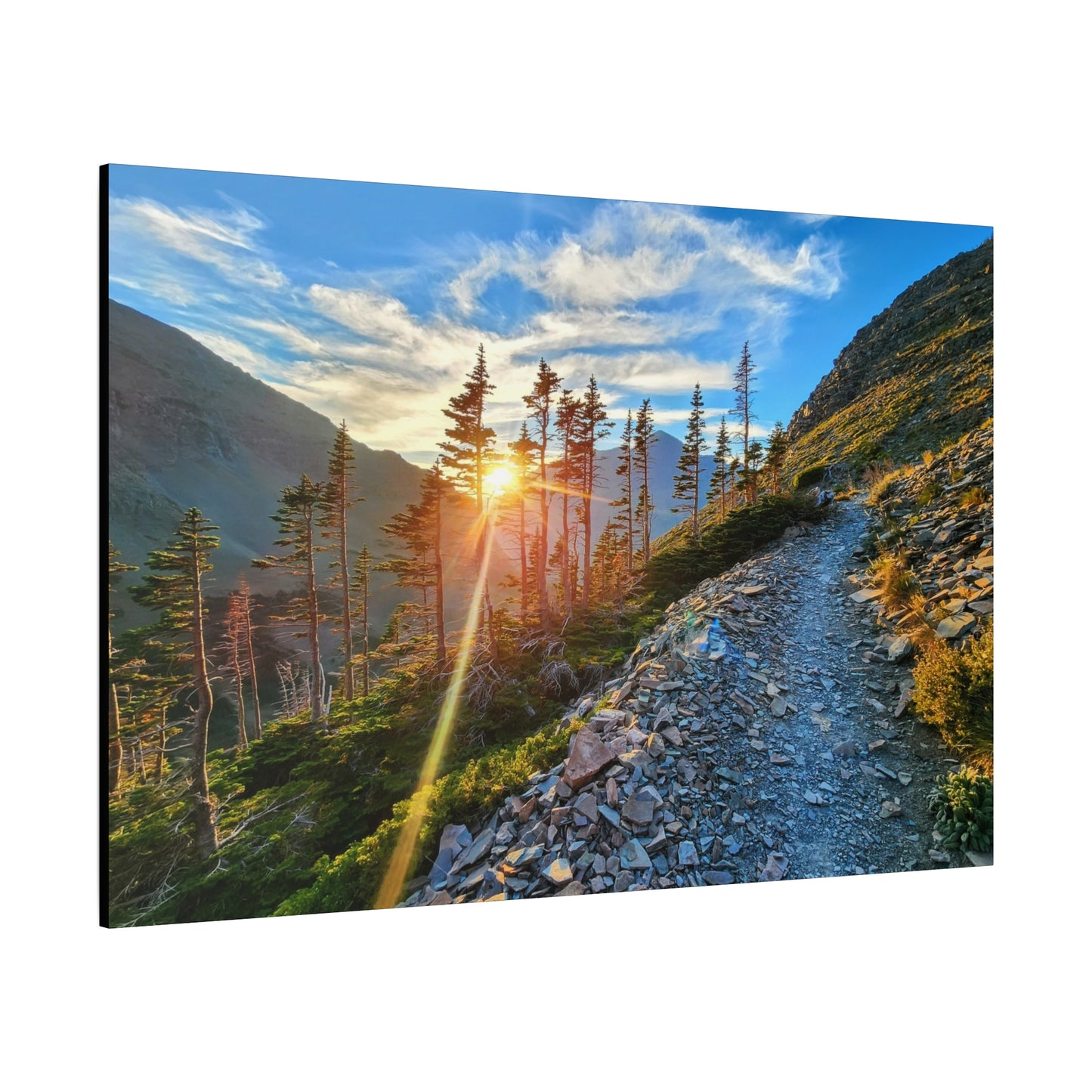 Sunset Hike above Two Medicine Lake in Glacier National Park, MT - Canvas Print