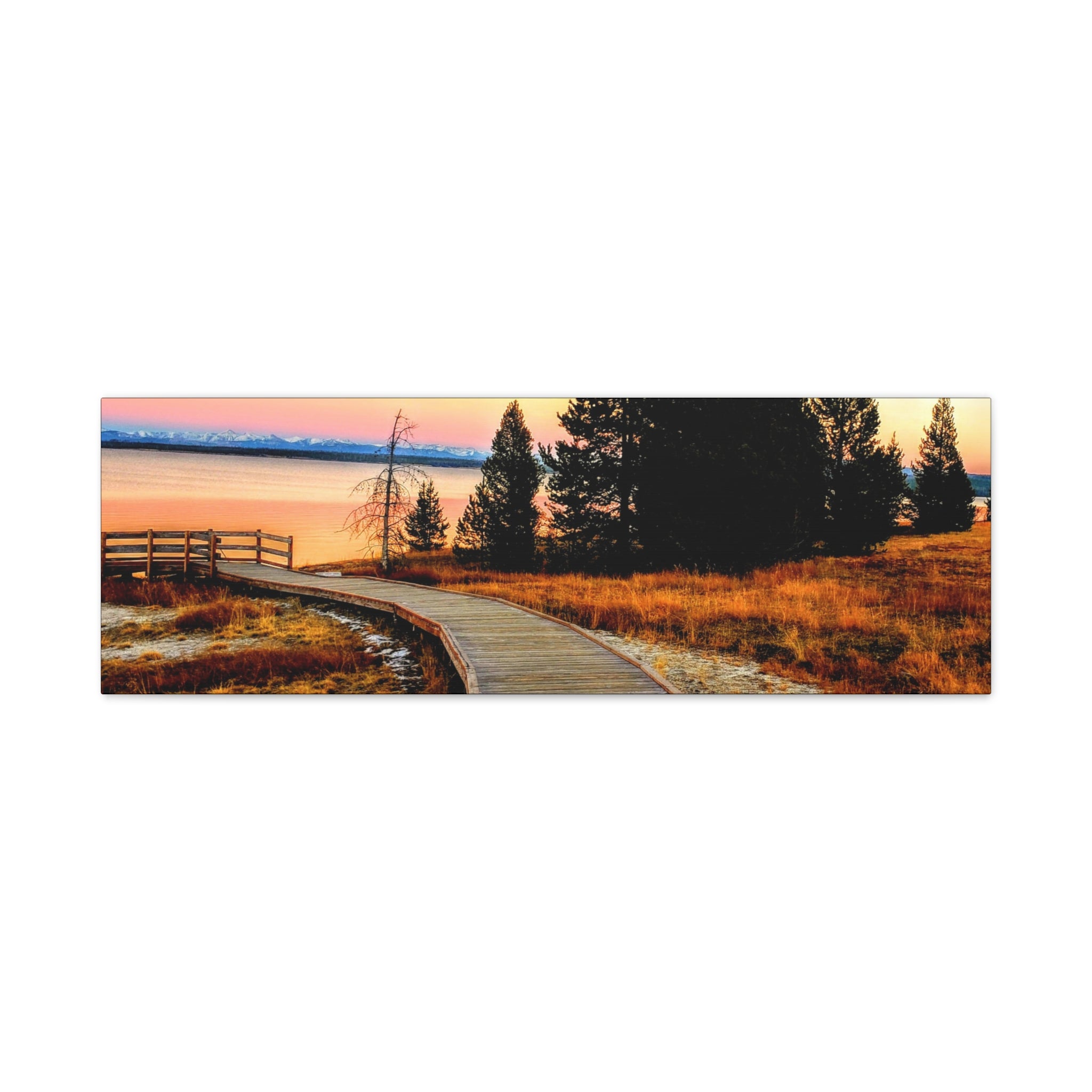 Serene Landscape Sunset in Yellowstone National Park - Canvas Print