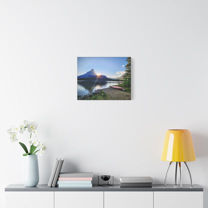 Sunset at Many Glacier in Glacier National Park, MT - Nature Landscape Canvas Wall Art, Scenic Home Decor, Ideal Gift for Nature Lovers, Landscape Painting, Gallery Wrap Art