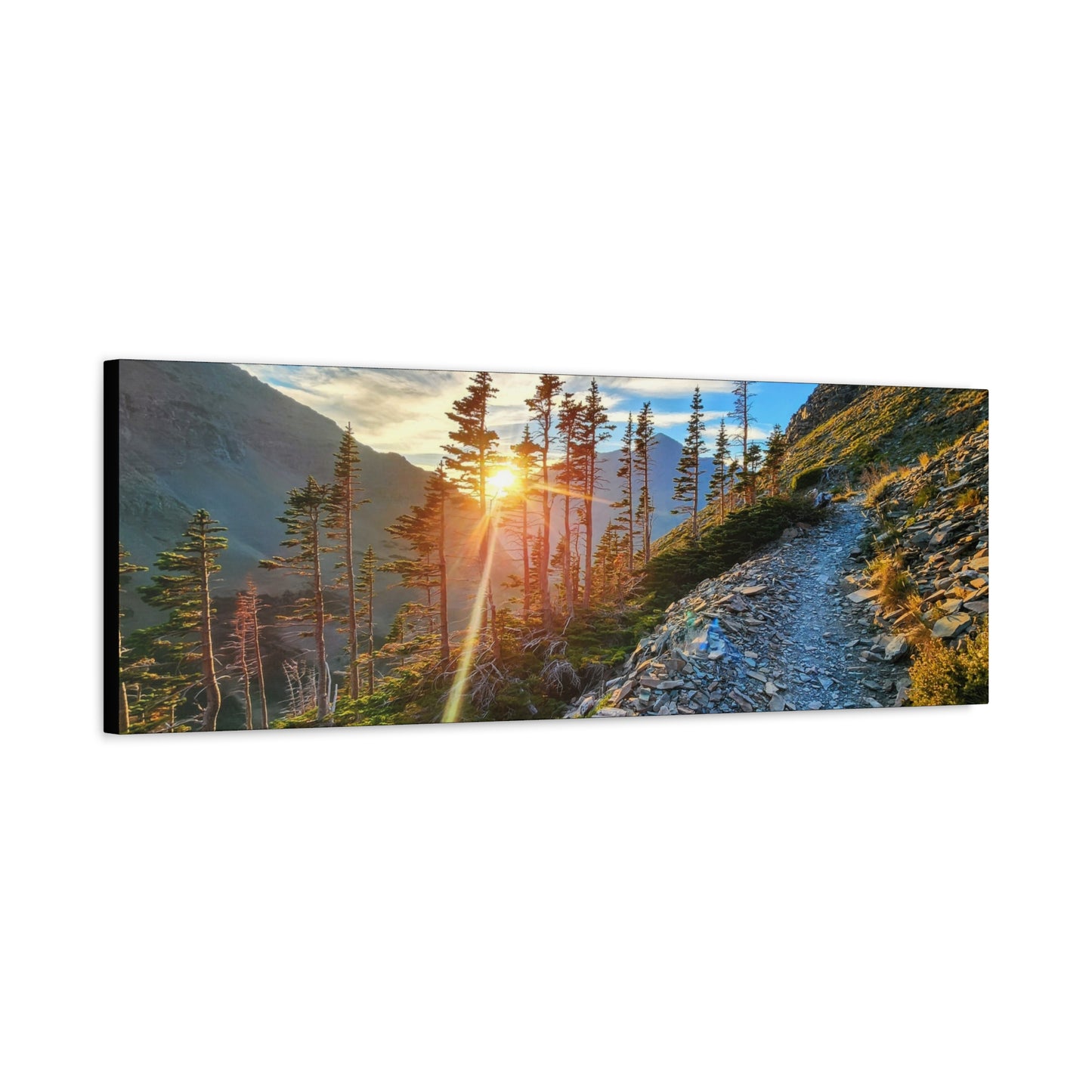 Sunset Hike above Two Medicine Lake in Glacier National Park, MT - Canvas Print