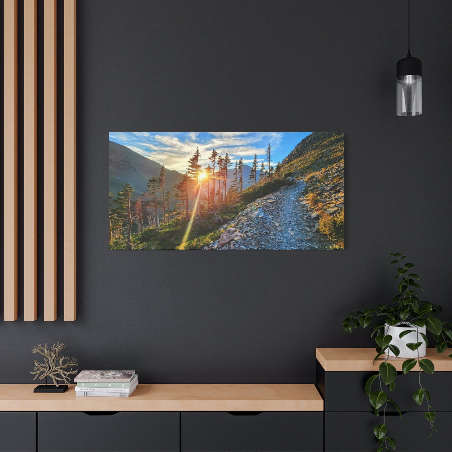 Sunset Hike above Two Medicine Lake in Glacier National Park, MT - Canvas Print