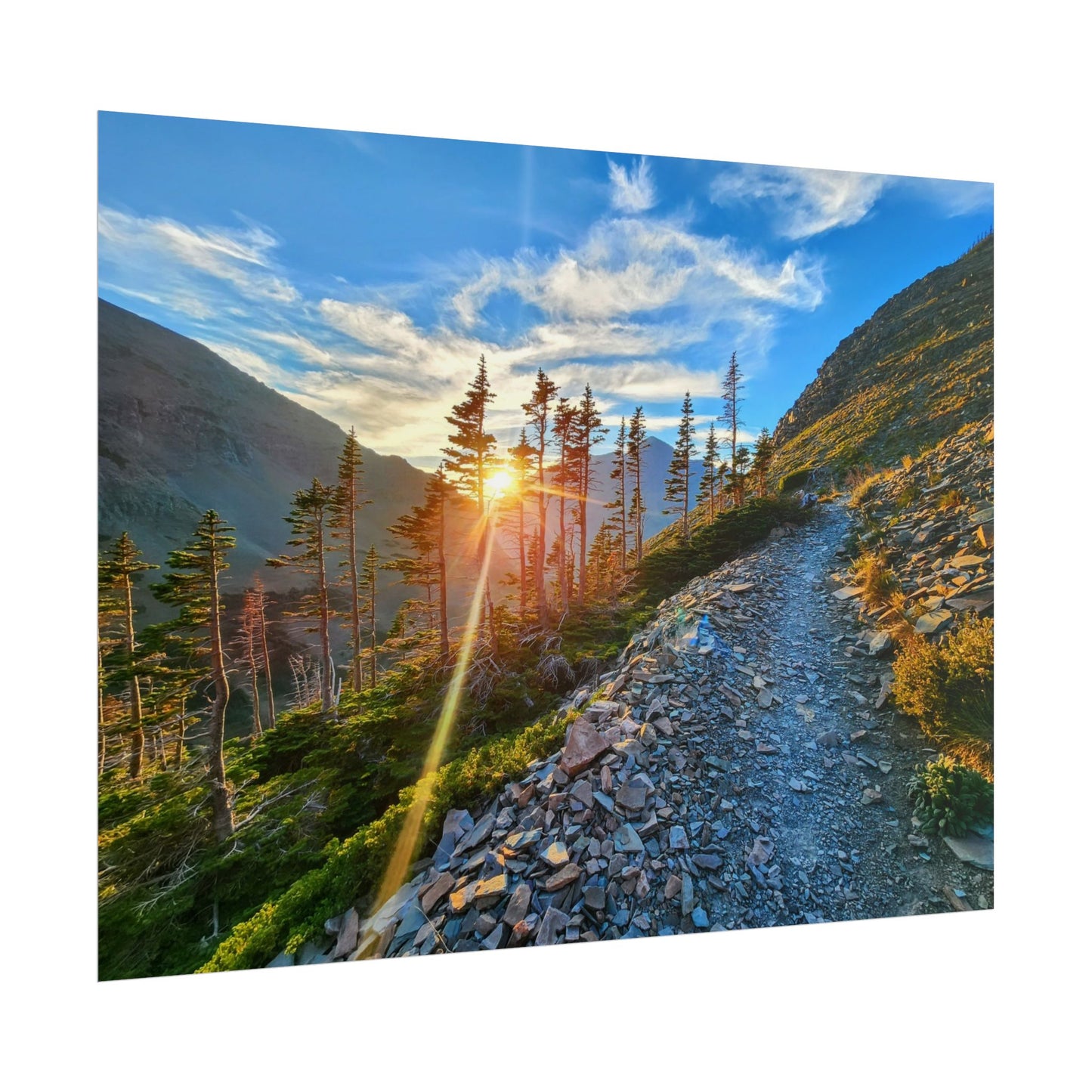 Sunset hike above Two Medicine Lake in Glacier National Park, MT - Nature-Inspired Rolled Posters for Home Decor, Scenic Wall Art, Perfect Gift for Adventurers, Hiking Lovers, or Nature Enthusiasts