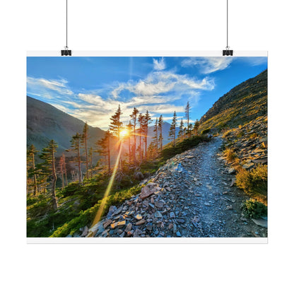 Sunset hike above Two Medicine Lake in Glacier National Park, MT - Nature-Inspired Rolled Posters for Home Decor, Scenic Wall Art, Perfect Gift for Adventurers, Hiking Lovers, or Nature Enthusiasts