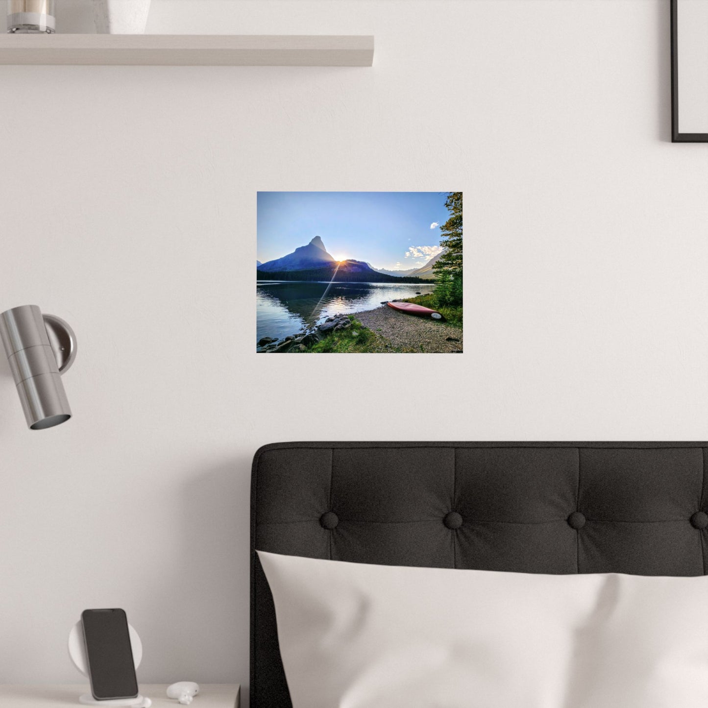 Sunset over Many Glacier in Glacier National Park, MT - Scenic Nature Satin Poster, Mountain Landscape Art Print, Home Decor, Inspirational Wall Art, Perfect Gift for Nature Lovers