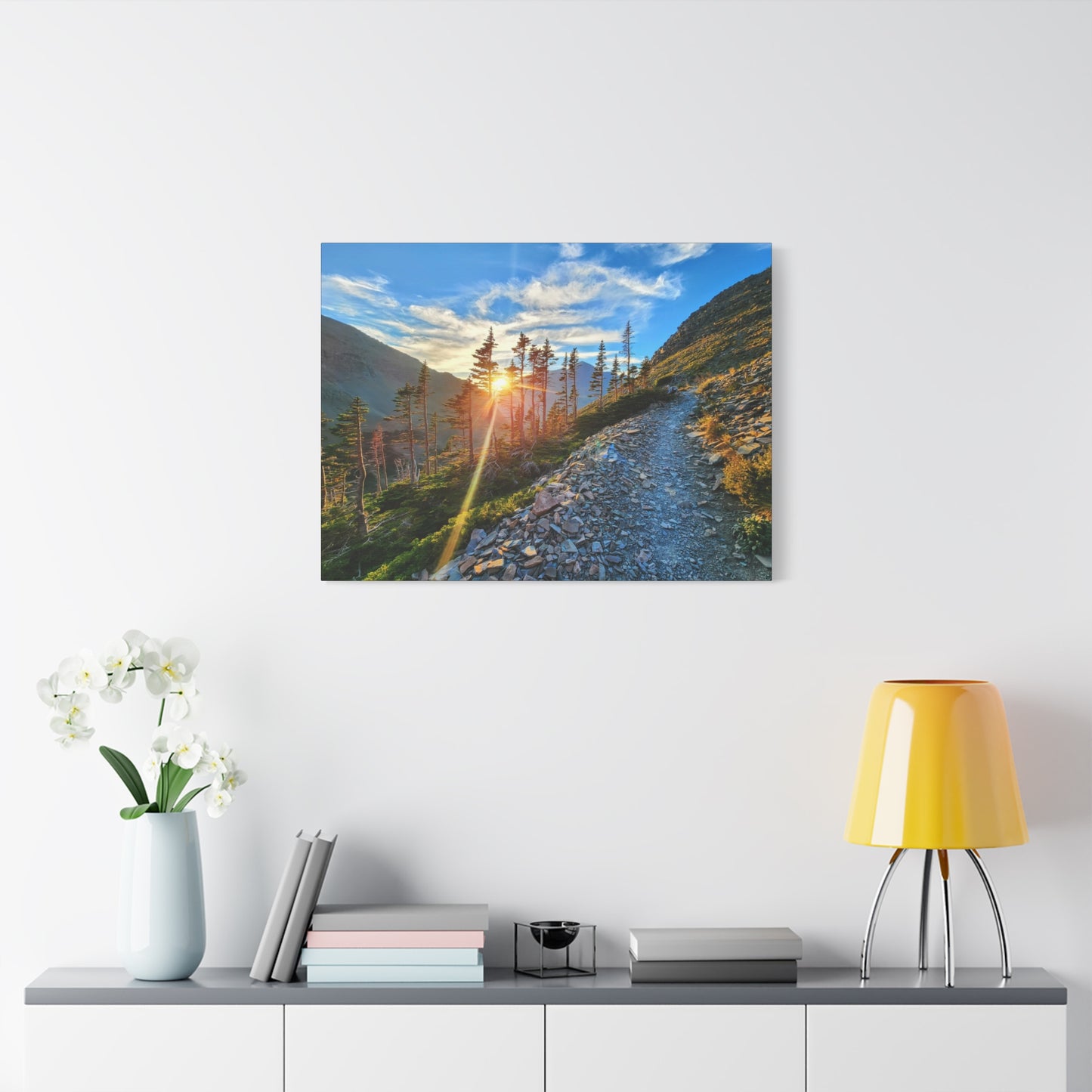 Sunset Hike above Two Medicine Lake in Glacier National Park, MT - Canvas Print