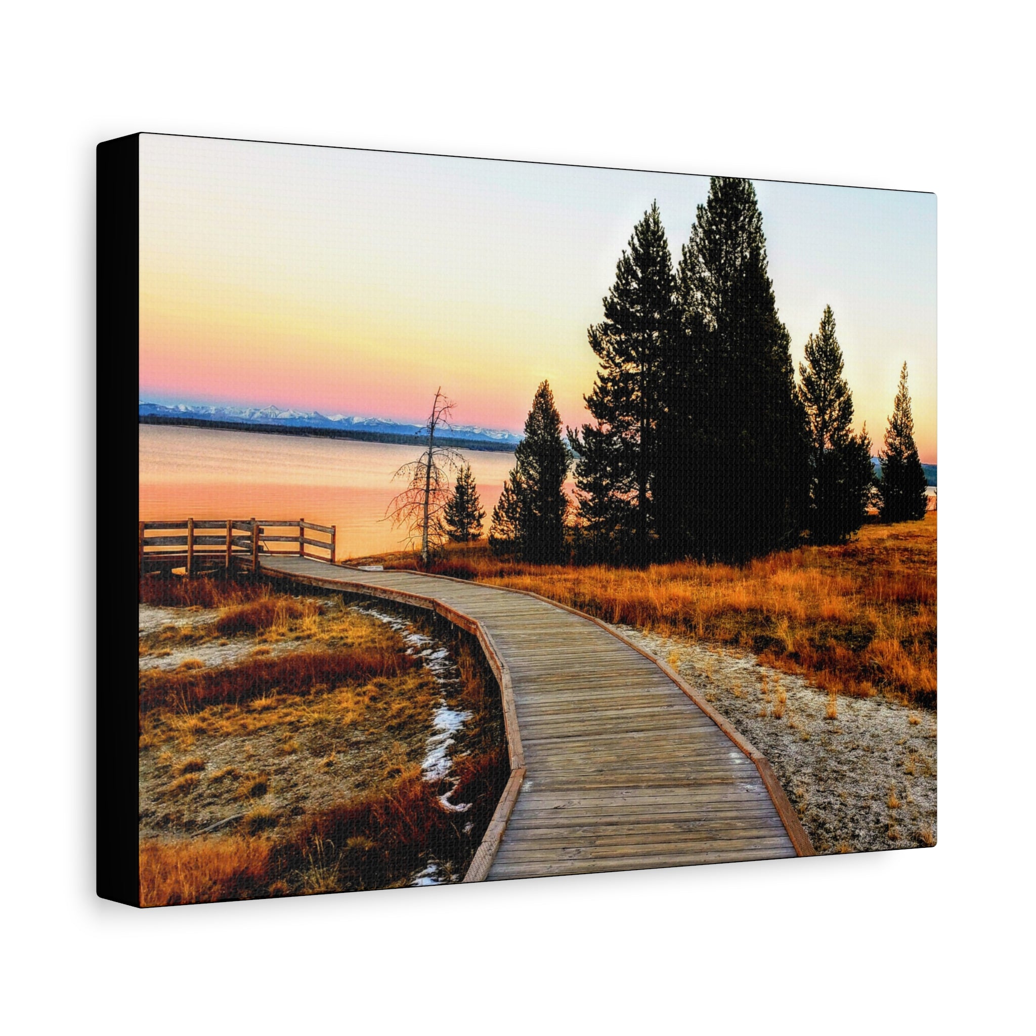 Serene Landscape Sunset in Yellowstone National Park - Canvas Print