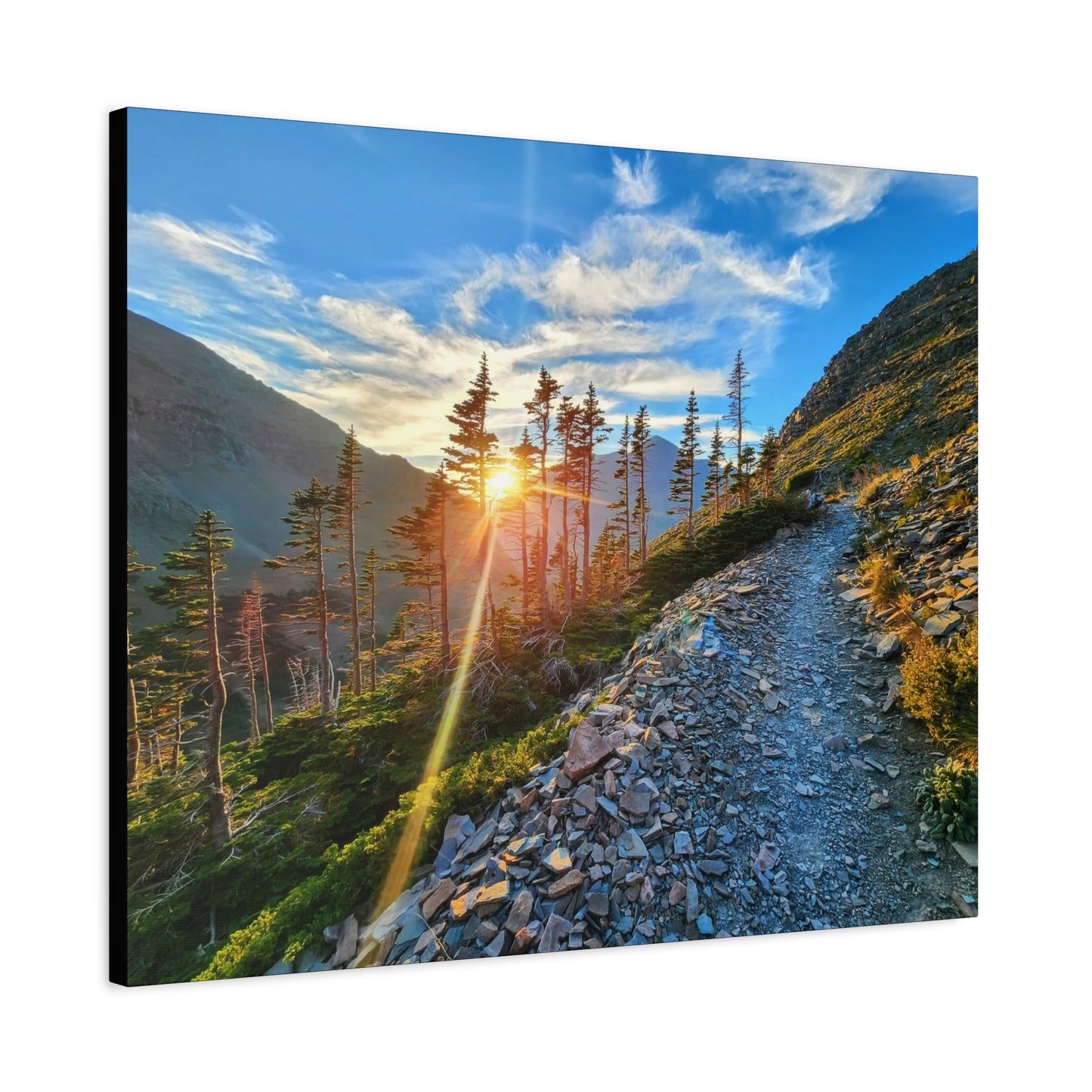 Sunset Hike above Two Medicine Lake in Glacier National Park, MT - Canvas Print
