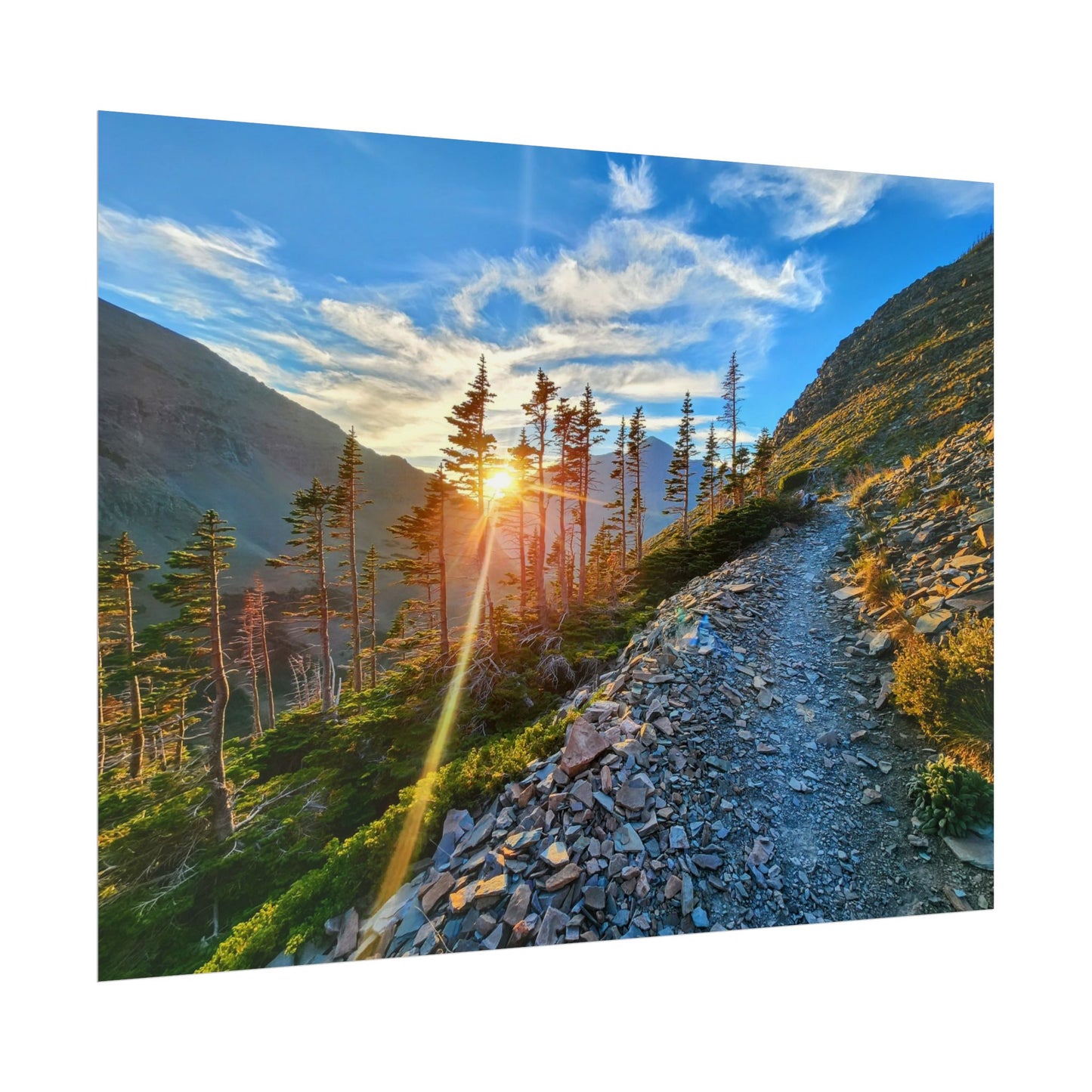 Sunset hike above Two Medicine Lake in Glacier National Park, MT - Nature-Inspired Rolled Posters for Home Decor, Scenic Wall Art, Perfect Gift for Adventurers, Hiking Lovers, or Nature Enthusiasts