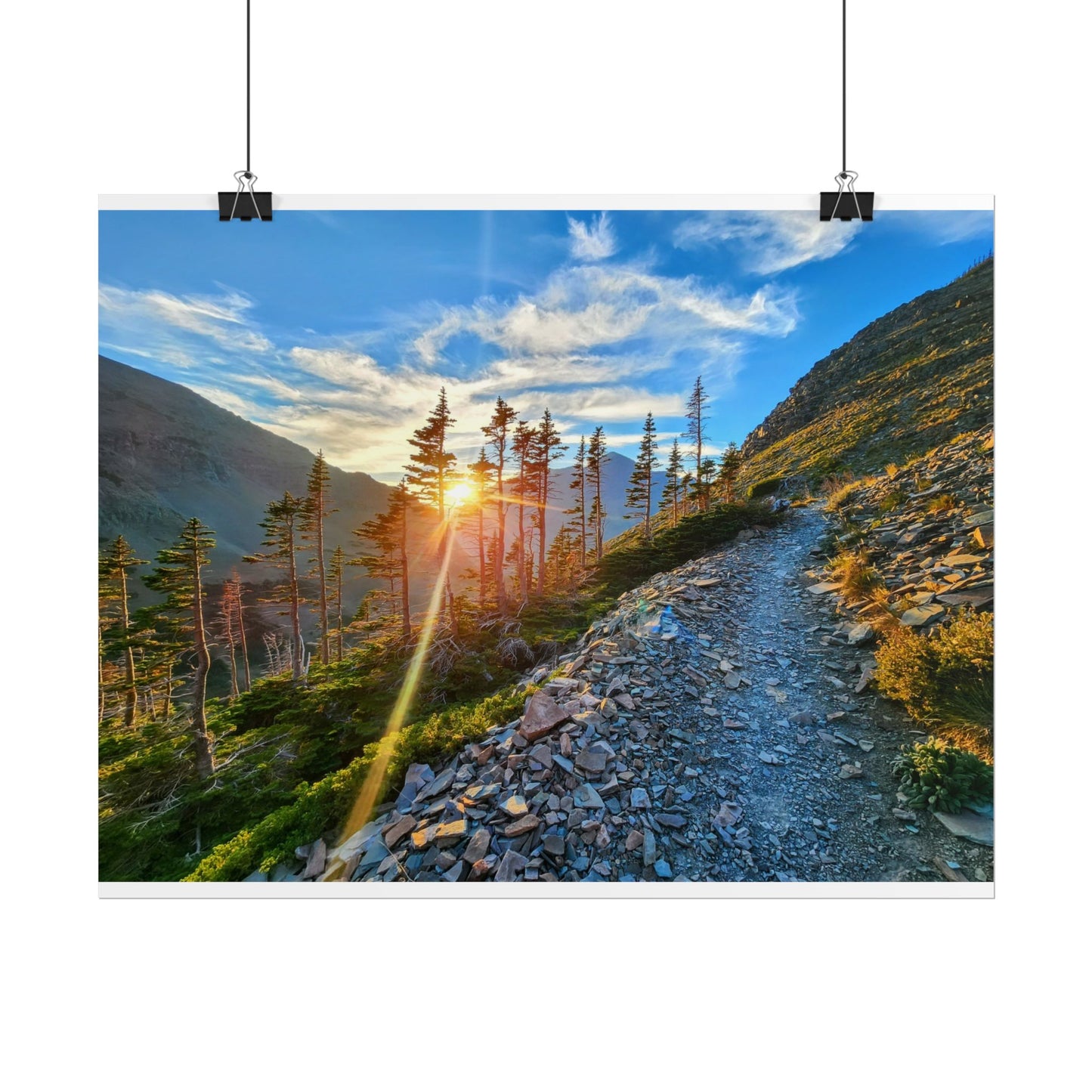 Sunset hike above Two Medicine Lake in Glacier National Park, MT - Nature-Inspired Rolled Posters for Home Decor, Scenic Wall Art, Perfect Gift for Adventurers, Hiking Lovers, or Nature Enthusiasts
