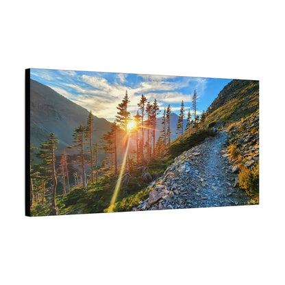 Sunset Hike above Two Medicine Lake in Glacier National Park, MT - Canvas Print