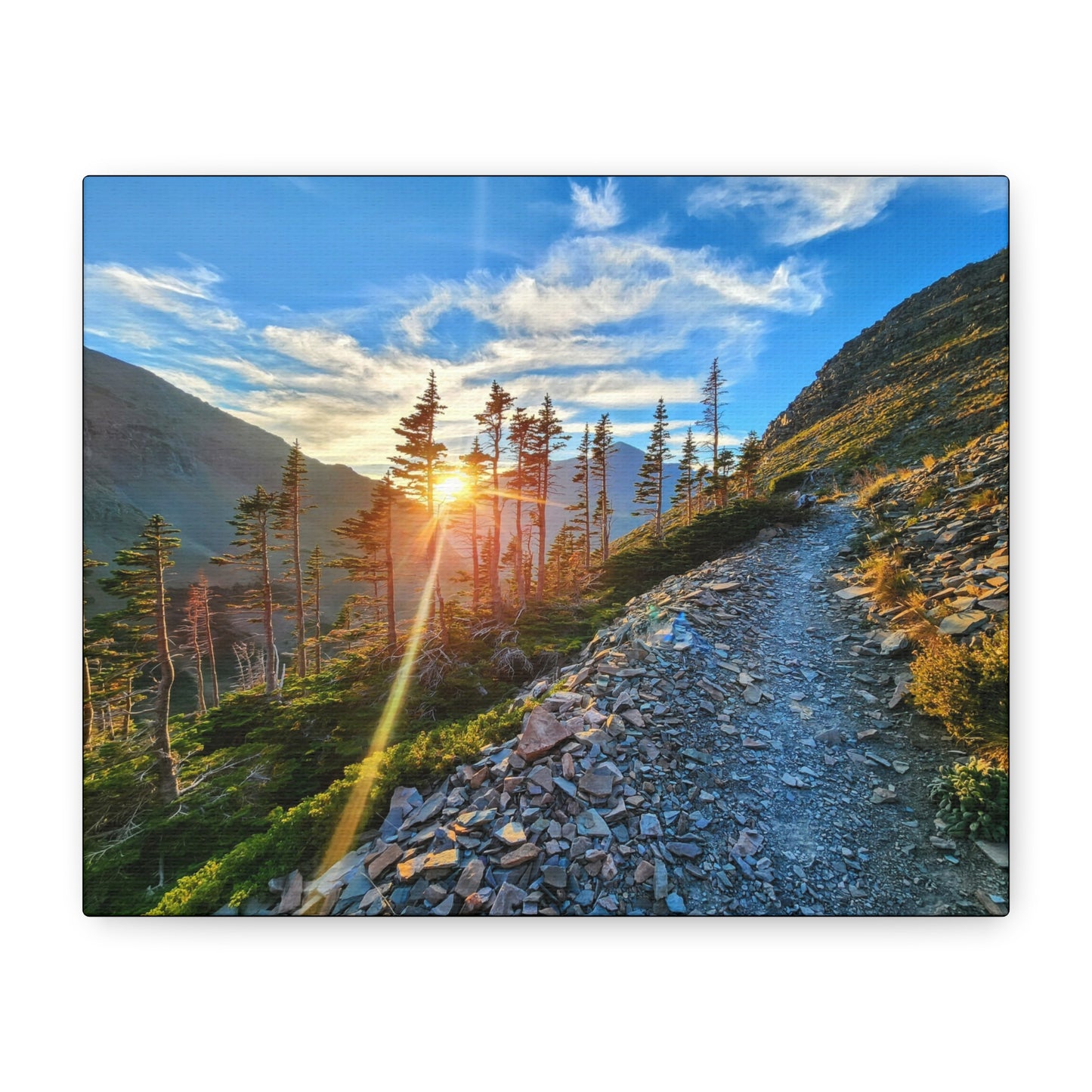 Sunset Hike above Two Medicine Lake in Glacier National Park, MT - Canvas Print