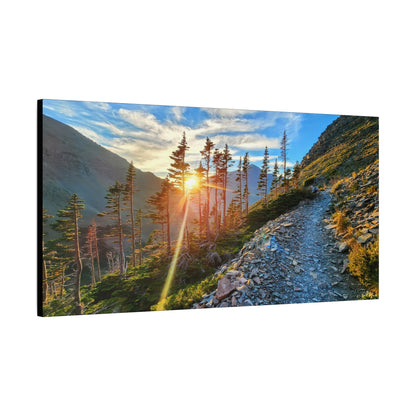 Sunset Hike above Two Medicine Lake in Glacier National Park, MT - Canvas Print