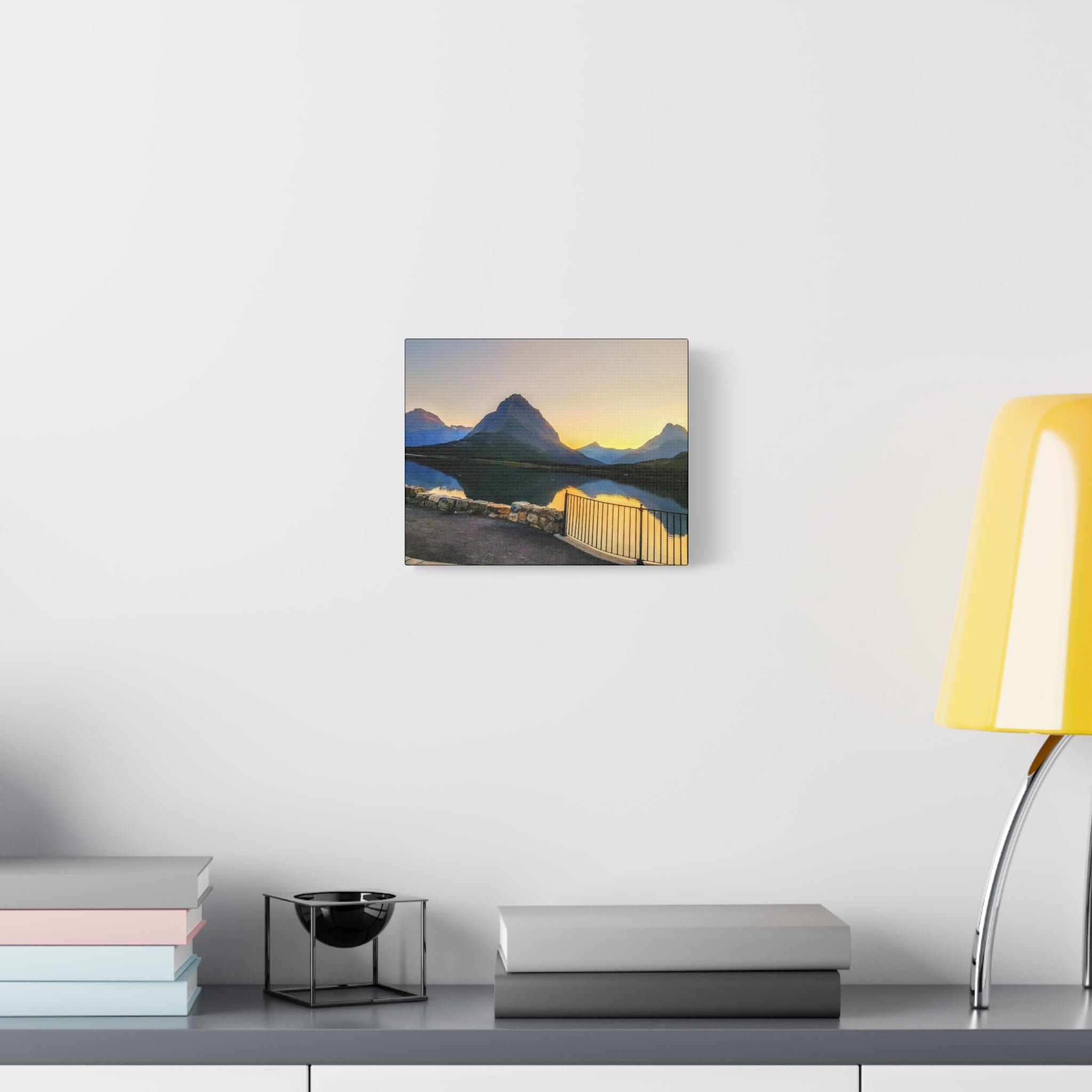 Many Glacier Sunset Scenic Wall Art, Canvas Print, Moody Mountain Landscape, Nature Decor, Home Gallery