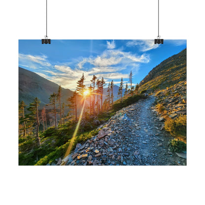 Sunset hike above Two Medicine Lake in Glacier National Park, MT - Nature-Inspired Rolled Posters for Home Decor, Scenic Wall Art, Perfect Gift for Adventurers, Hiking Lovers, or Nature Enthusiasts
